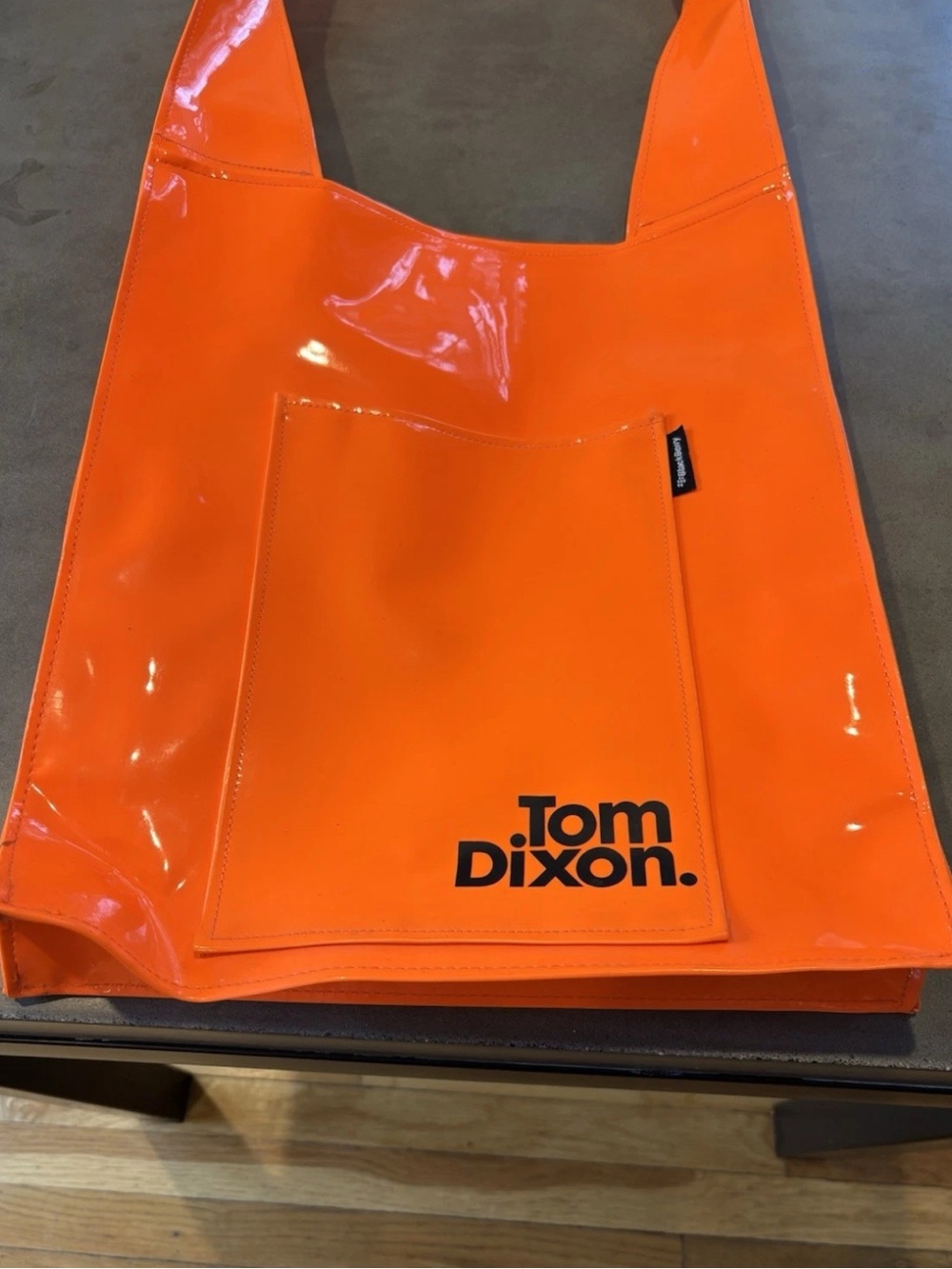 Tom Dixon Bright Orange Patent Messenger Bag
